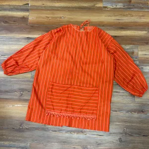 Vintage 60s/70s Stripe Balloon Sleeve Pom Pom Smock Top thumbnail 6