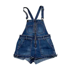 American Eagle Outfitters Shortalls Womens S Blue Denim Stretch Zip Front thumbnail 3