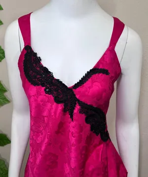 Victoria Secret Pink Lace Gold Label Vintage Rare Night Dress Slip thumbnail 2