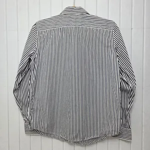 Lauren Ralph Lauren Navy Blue and White Vertical Stripe Button-Down Shirt Size M thumbnail 5