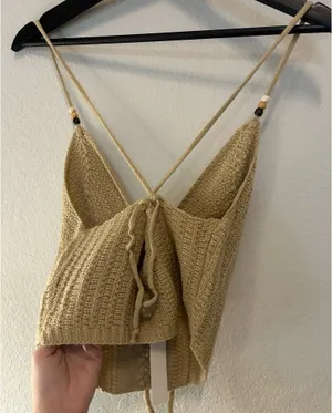 Crochet tank top Tan thumbnail 4