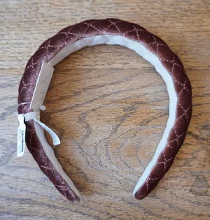 Anthropologie Brown Quilted Velvet Padded Hair Accessory Headband Women NWT thumbnail 1