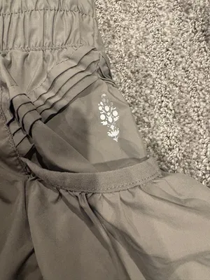 Free People green Ruffle Athletic Shorts thumbnail 2