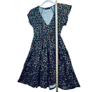 URBAN‎ OUTFITTERS Floral Flutter Sleeve V Neck Smocked Waist Mini Dress XS Boho thumbnail 6