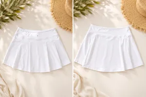 Stelle Women’s White High-Waisted Pleated Tennis Skort with Pocket - Size S thumbnail 5