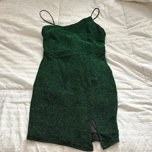 Lulu's Sparkling Green Mini Dress thumbnail 1