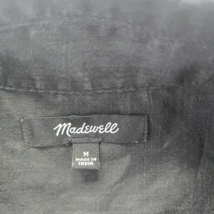 Madewell -534 Resort Long-Sleeve Shirt Black 100%‎ Ramie Size Medium thumbnail 9
