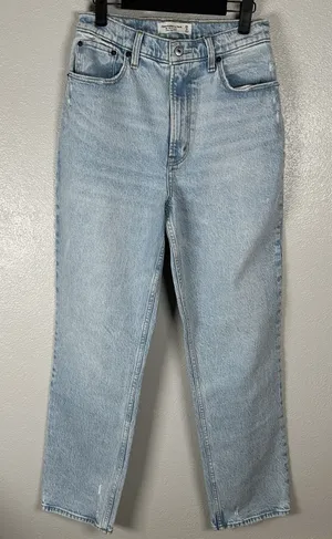 Abercrombie & Fitch‎ 90s Straight Ultra High Rise Curve Love Jeans Womens 28/6R thumbnail 1