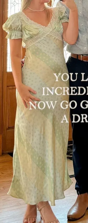 Silk Midi Dress Green thumbnail 2
