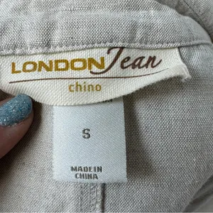 Londonjean Chino Short Sleeve Button‎ Up Top Jacket Linen Cotton Khaki Belted Sm thumbnail 6