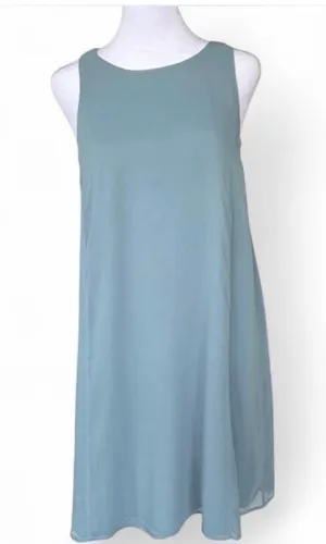 Abercrombie & Fitch Dusty Teal A-Line Sleeveless Mini Dress thumbnail 1