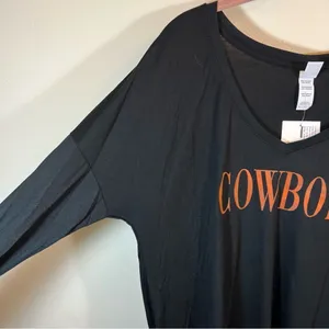District Women’s Black Oklahoma Cowboys‎ Long Sleeve Top Medium NWT thumbnail 5
