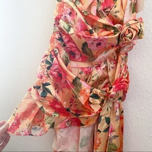 For Love & Lemons Versilla Floral Satin Hi-Lo Dress XS NWT‎ thumbnail 6