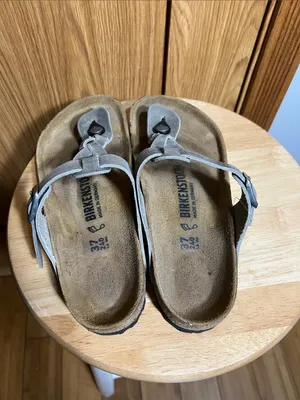 Birkenstock Taupe Braided Suede Thong Sandals thumbnail 3