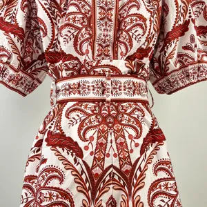 NWT Farm Rio Tropical Cameo Belted Romper Size XS 100% Cotton Puff Sleeves thumbnail 9