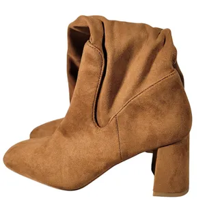 Nordstrom‎ Rack Tan Suede Square Toe Block Heel Knee High Boots Women Size 5 thumbnail 8
