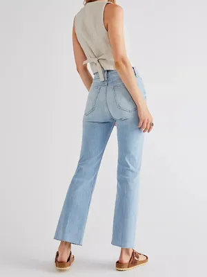Mother The Tripper Ankle Fray Jeans Island Time Light Wash Flare Size 23 thumbnail 2