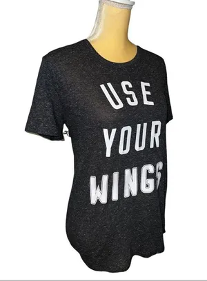 Victoria’s Secret cool charcoal gray top with cute sayings on front! thumbnail 1