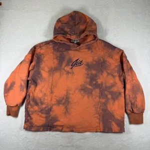 I.AM.GIA Womens XS Orange Brown Tie Dye Oversized Hoodie Embroidered Logo Cotton thumbnail 1