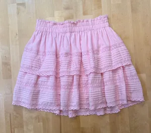 Day + Moon Pink Tiered Lace Mini Skirt thumbnail 1