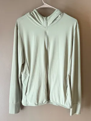 Zip Up Hoodie Lightweight Green Size 3X thumbnail 1