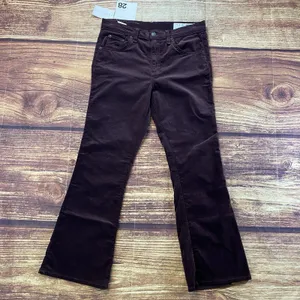 RAG & BONE 10 Inch Crop Flare Burgundy Suede Like Pants Size 28 Made In USA thumbnail 3