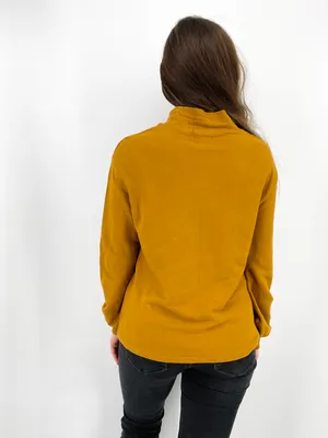 Mustard Slouchy Mockneck Longsleeve Top Size S thumbnail 6