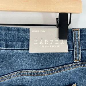 Harper Heritage Core Stretch Ripped Distressed Knees High Rise Skinny Jeans‎ thumbnail 10