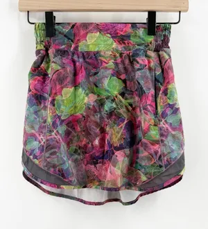 Lululemon Skirt Skort SZ 2 Hotty Hot Vivid Floral Run Athletic Lined High Rise thumbnail 1