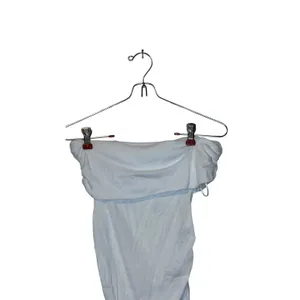 Zara Women's Top‎ Ruched Tube Strapless Stretch Cotton White Sz. Small NWT thumbnail 3
