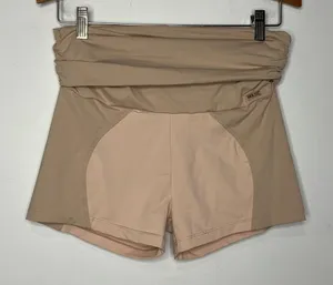 House of CB London tan bike shorts‎ ruched waist size medium casual compression thumbnail 1