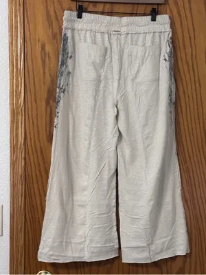 Grey State Cotton & Linen Graphic Print Crop Pants - NWT - Size 3 (US L) thumbnail 3