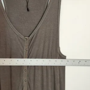 Splendid Olive Green Ribbed knit Sleeveless Fitted Maxi Dress Size Large thumbnail 5