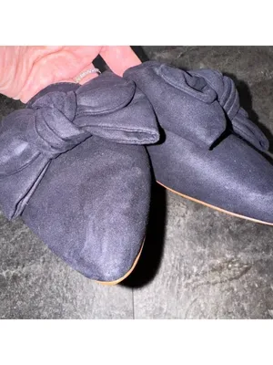 J. Crew Navy Blue Suedes Bow Mules Size 9 thumbnail 4