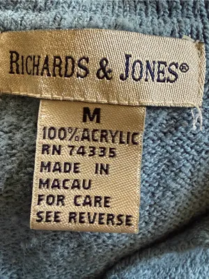 Richards & Jones Blue Button Up Cardigan Sweater Size M thumbnail 3