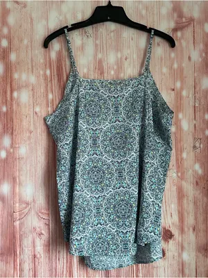 Faded Glory Medallion Blue Mandala Print Swing Tank Top Size XL thumbnail 9