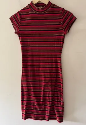 Garage Red Stripe Bodycon‎ Midi Dress thumbnail 1