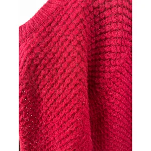 River Island Red Chunky Knit Long Sleeve Open Front Cardigan Sweater Jacket 8 thumbnail 3
