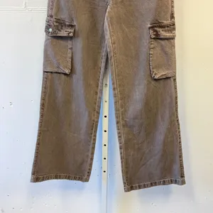 PacSun Brown Cargo Wide Leg Pants High Rise Specially Dyed Streeetwear Size 25 thumbnail 4