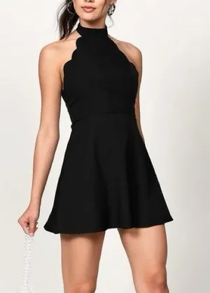 Tobi Gilda Scallop Slater Dress in Black - size XS thumbnail 1