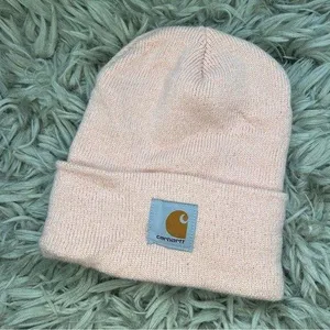 Carhartt Pink knit patch logo beanie one size thumbnail 1