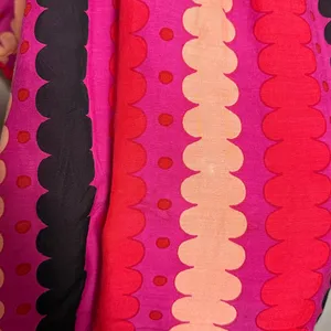 OLIPHANT Cotton Silk Scallop Stripe Polka Dot Long Midi Dress‎ Key Hole Pink S thumbnail 9