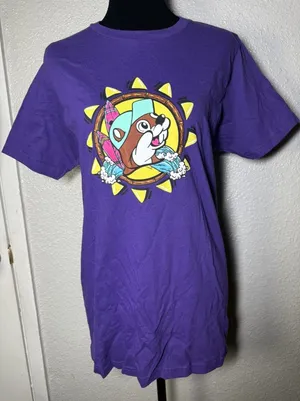 Bucees Shirt size small Purple Did Somebody Say Surf Sun Summer Graphic Tee thumbnail 1