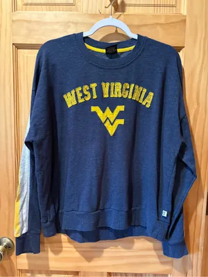 Colosseum Women's Heathered Navy/yellow Crewneck sweatshirt M thumbnail 1