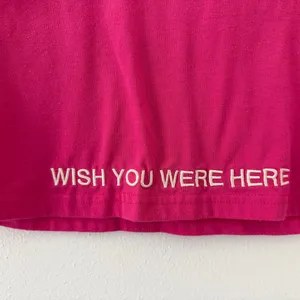 Dandy Worldwide Embroidered ‘Wish You Were Here’ Y2K babydoll cropped tee small thumbnail 2