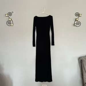 Skims Soft Lounge Long Sleeve Dress in Black thumbnail 5