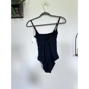 NWT Quince Black Italian Cut Out One-Piece Swimsuit Size XS thumbnail 4