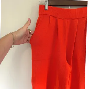 Free People FP Beach Freya Barrel Sweater Pants In Tangerine Orange Combo Sz S thumbnail 4