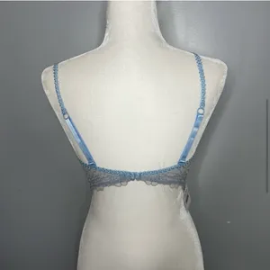 Size 32D Lucia Lace Convertible Underwire Lightly Lined Bra Blue NEW thumbnail 3