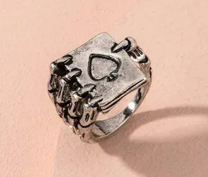 Skeleton hand with playing card ring thumbnail 1